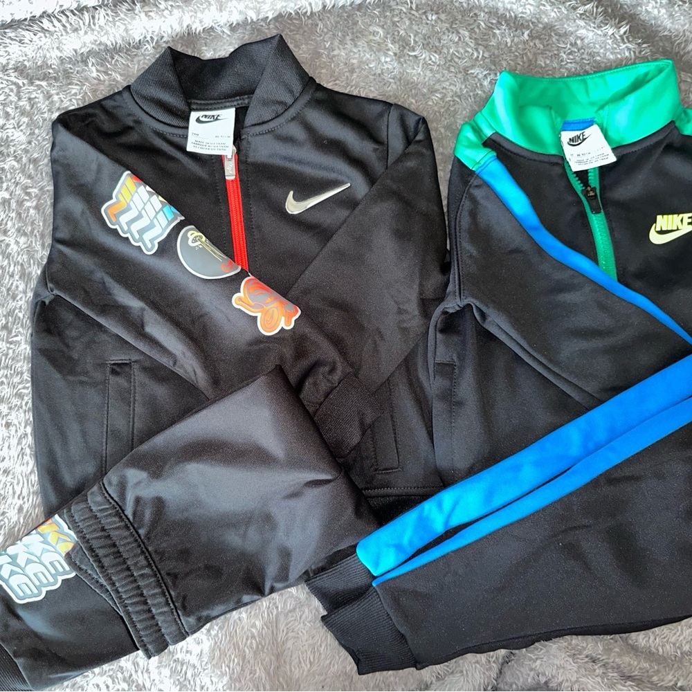 Nike Black/red and Black Red/green track suits